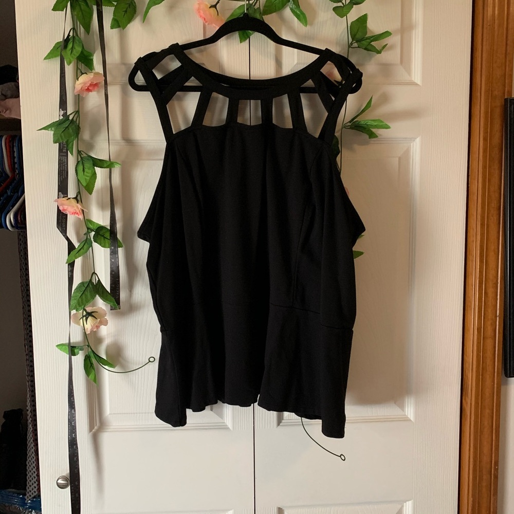 Ponte Peplum Caged Top